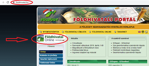 térképmásolat lekérése Földhivatal Online-on